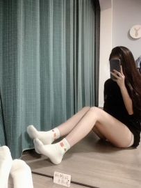 悠悠甜美小熊精梳棉白色短袜