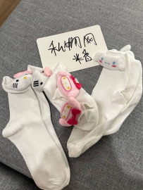 米香纯棉小白袜