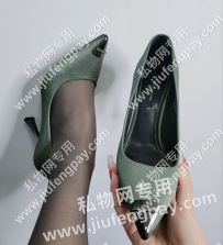 韩版真皮细跟尖头高跟